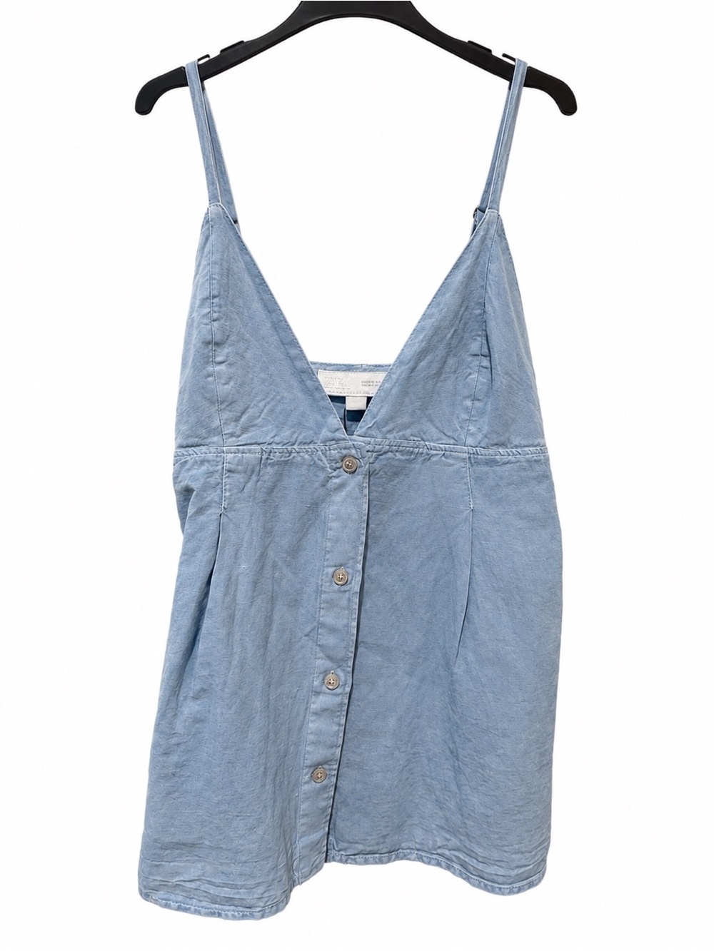 Light Blue Button-Front Women’s Jeans Dress